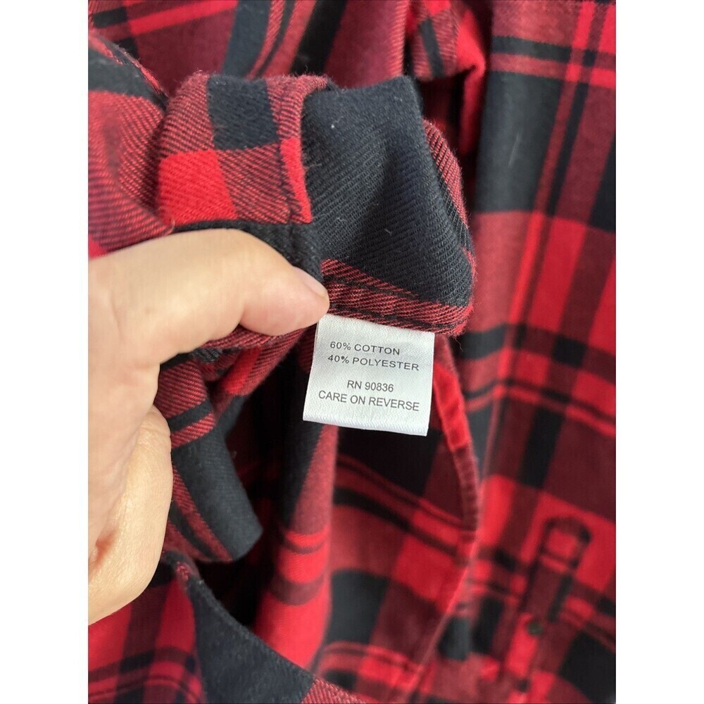 Port Authority Women’s Buffalo Plaid Shirt Size M Buffalo Logo Flannel Top - Picture 2 of 8